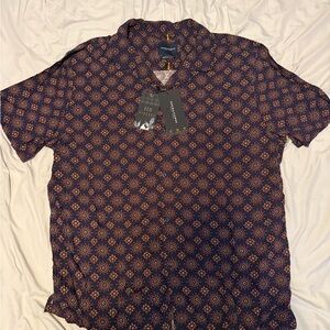 Denim & Flower Viscose Button Up